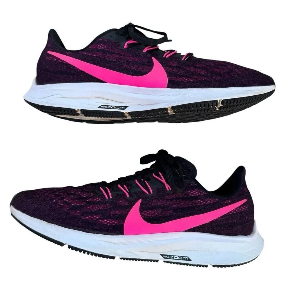 Nike Air Zoom Pegasus 36 Running Shoes Women's 9.5 Black Pink Blast AQ2210-002